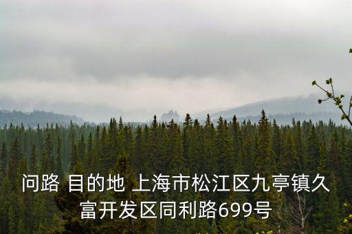 問路 目的地 上海市松江區(qū)九亭鎮(zhèn)久富開發(fā)區(qū)同利路699號(hào)
