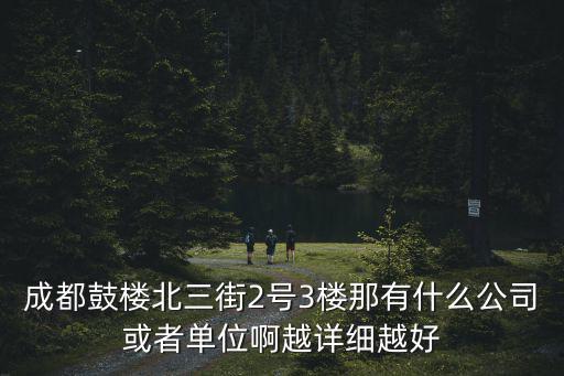 成都鼓樓北三街2號(hào)3樓那有什么公司或者單位啊越詳細(xì)越好