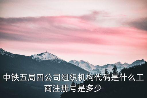 中鐵五局四公司組織機構代碼是什么工商注冊號是多少