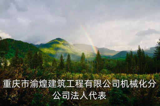 重慶市渝煌建筑工程有限公司機械化分公司法人代表