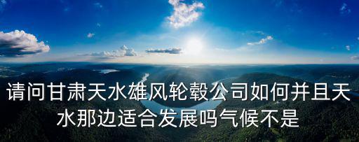 請問甘肅天水雄風輪轂公司如何并且天水那邊適合發(fā)展嗎氣候不是