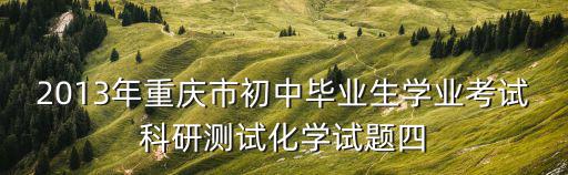 2013年重慶市初中畢業(yè)生學(xué)業(yè)考試科研測(cè)試化學(xué)試題四