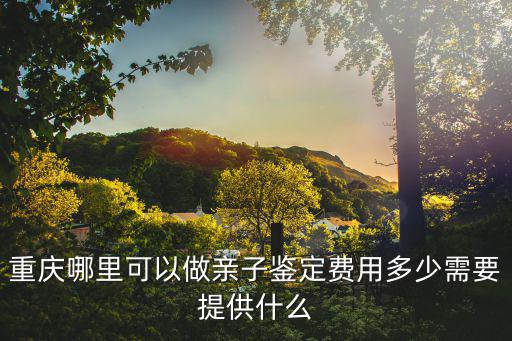 重慶哪里可以做親子鑒定費用多少需要提供什么