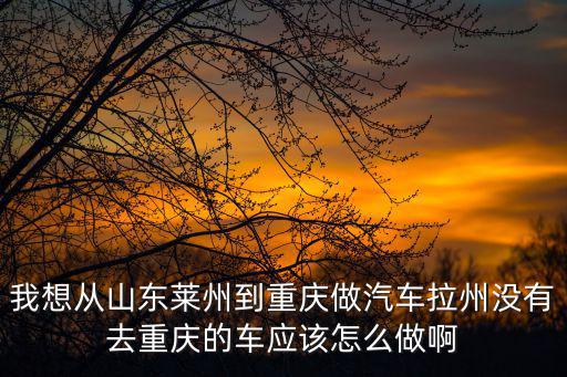 我想從山東萊州到重慶做汽車(chē)?yán)輿](méi)有去重慶的車(chē)應(yīng)該怎么做啊