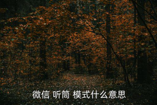  微信 聽筒 模式什么意思