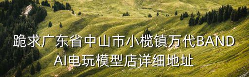 跪求廣東省中山市小欖鎮萬代BANDAI電玩模型店詳細地址