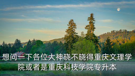 重慶市2021專升本分數線，想問一下各位大神曉不曉得重慶文理學院或者是重慶科技學院專升本