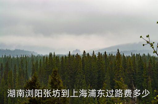 湖南瀏陽張坊到上海浦東過路費(fèi)多少