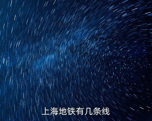 上海地鐵有幾條線