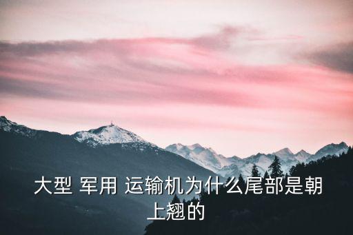  大型 軍用 運(yùn)輸機(jī)為什么尾部是朝上翹的