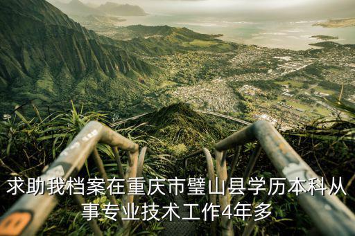 求助我檔案在重慶市璧山縣學歷本科從事專業技術工作4年多
