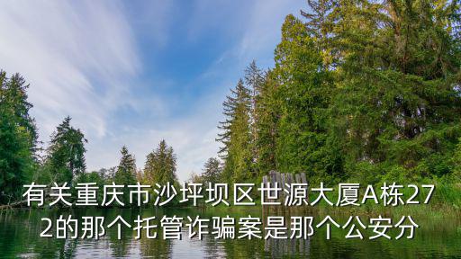 有關(guān)重慶市沙坪壩區(qū)世源大廈A棟272的那個托管詐騙案是那個公安分