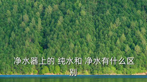  凈水器上的 純水和 凈水有什么區(qū)別