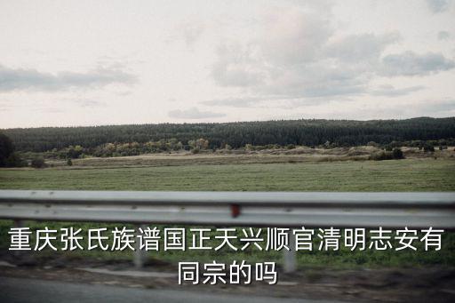 重慶張氏族譜國正天興順官清明志安有同宗的嗎