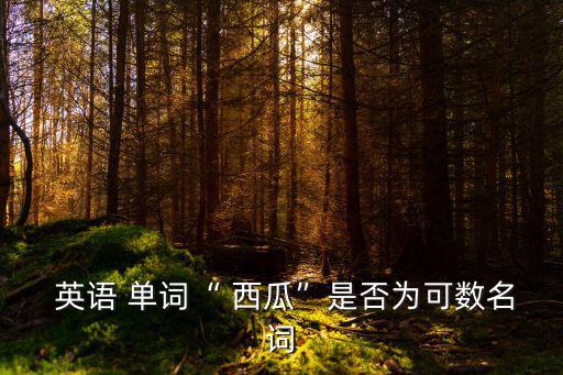  英語 單詞“ 西瓜”是否為可數(shù)名詞