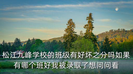 松江九峰學(xué)校的班級(jí)有好壞之分嗎如果有哪個(gè)班好我被錄取了想問(wèn)問(wèn)看