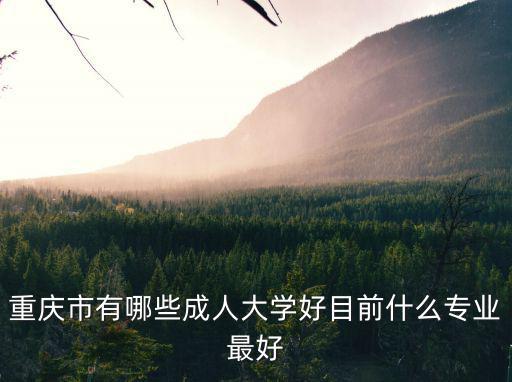 重慶市有哪些成人大學好目前什么專業最好