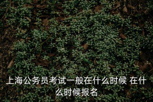 上海公務員考試一般在什么時候 在什么時候報名