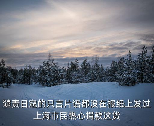 譴責日寇的只言片語都沒在報紙上發過上海市民熱心捐款這貨