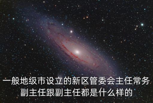 一般地級市設立的新區管委會主任常務副主任跟副主任都是什么樣的