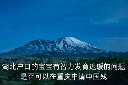 湖北戶口的寶寶有智力發育遲緩的問題是否可以在重慶申請中國殘