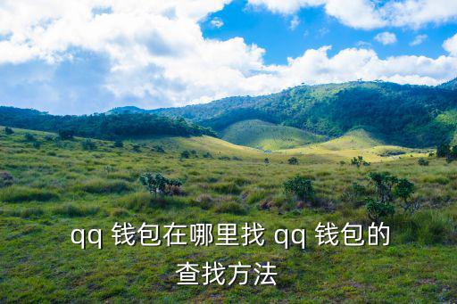  qq 錢包在哪里找 qq 錢包的查找方法