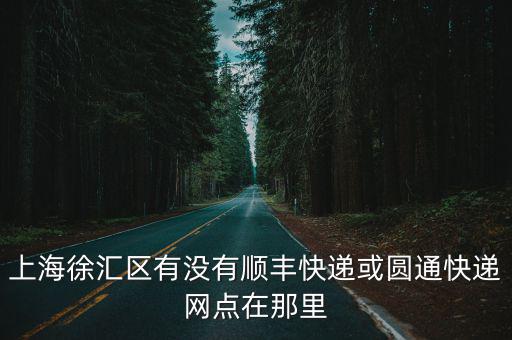 上海徐匯區有沒有順豐快遞或圓通快遞網點在那里