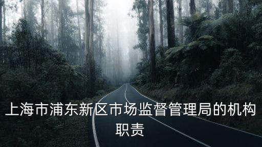上海市浦東新區市場監督管理局的機構職責