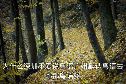 為什么深圳不愛說粵語廣州默認粵語去哪都粵語多