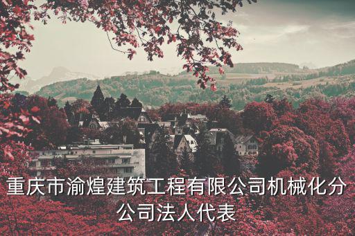 重慶市渝煌建筑工程有限公司機械化分公司法人代表