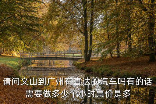 請問文山到廣州有直達的汽車嗎有的話需要做多少個小時票價是多