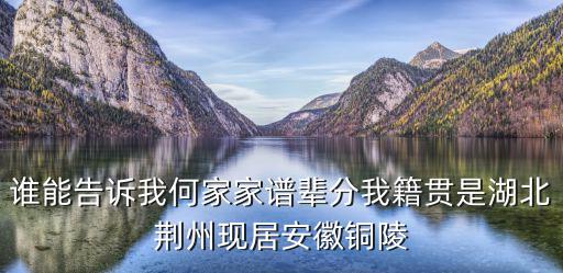誰(shuí)能告訴我何家家譜輩分我籍貫是湖北荊州現(xiàn)居安徽銅陵