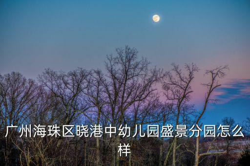 廣州海珠區曉港中幼兒園盛景分園怎么樣