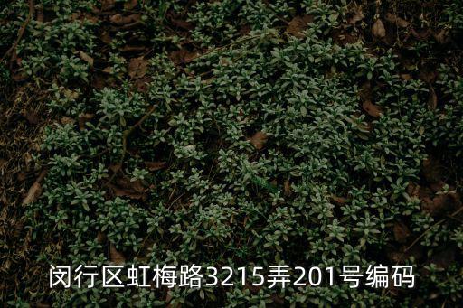 閔行區(qū)虹梅路3215弄201號(hào)編碼