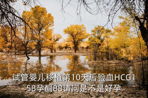 試管嬰兒移植第10天后驗血HCG158孕酮88請問是不是好孕