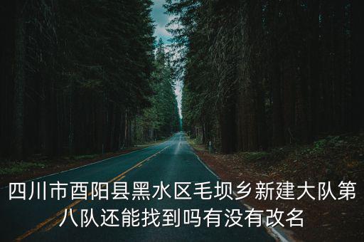 四川市酉陽縣黑水區毛壩鄉新建大隊第八隊還能找到嗎有沒有改名