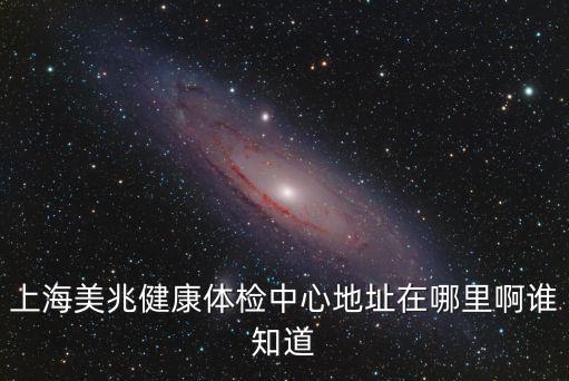 上海美兆健康體檢中心地址在哪里啊誰知道