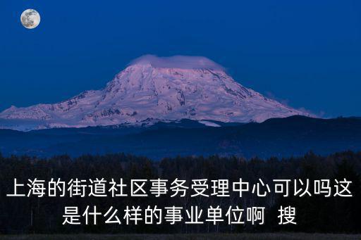 上海的街道社區事務受理中心可以嗎這是什么樣的事業單位啊  搜