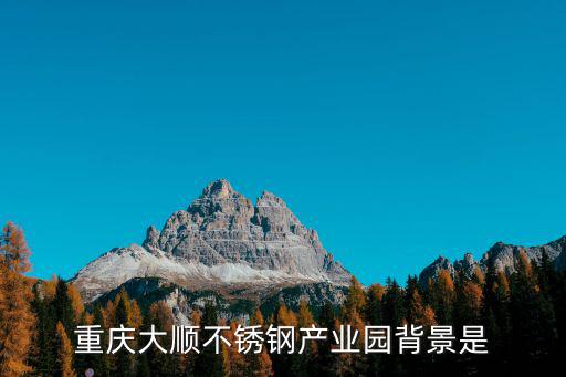 重慶大順不銹鋼產業園背景是
