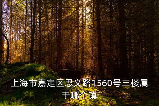 上海市嘉定區(qū)思義路1560號(hào)三樓屬于哪個(gè)鎮(zhèn)