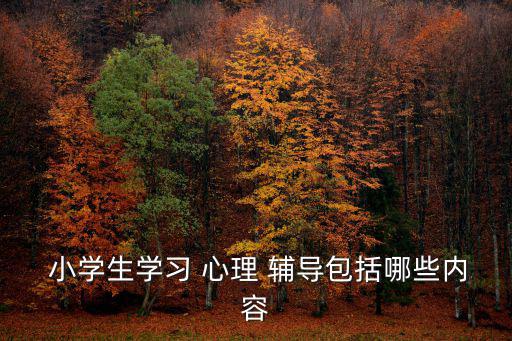  小學生學習 心理 輔導包括哪些內容