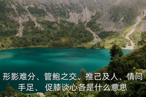 形影難分、管鮑之交、推己及人、情同手足、 促膝談心各是什么意思