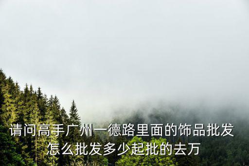 廣州一德路批發視頻，請問高手廣州一德路里面的飾品批發 怎么批發多少起批的去萬