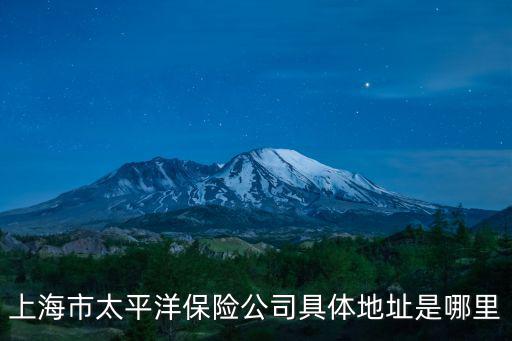 上海市太平洋保險公司具體地址是哪里