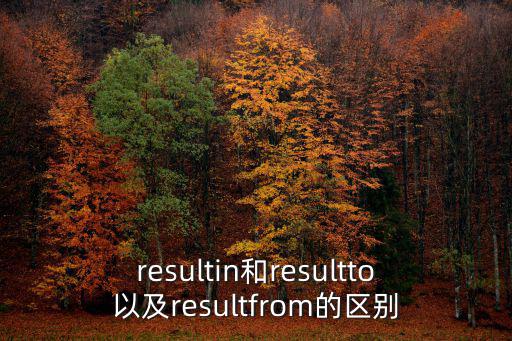 resultin和resultto以及resultfrom的區(qū)別