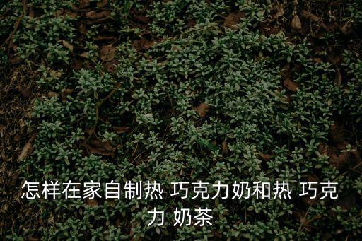巧克力奶茶,巧克力排切碎或直接使用在熱水中自然融化