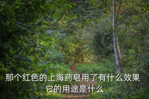 那個紅色的上海藥皂用了有什么效果 它的用途是什么