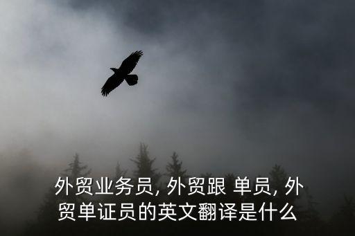  外貿業務員, 外貿跟 單員, 外貿單證員的英文翻譯是什么
