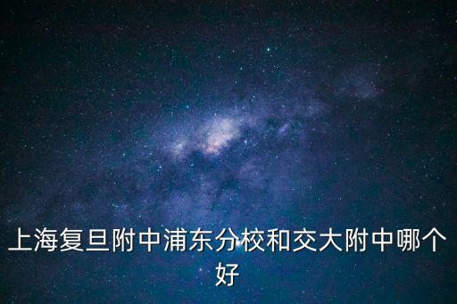 上海復旦附中浦東分校和交大附中哪個好