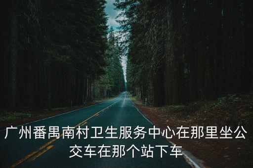 廣州番禺南村衛生服務中心在那里坐公交車在那個站下車